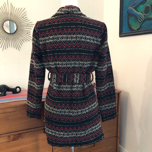 Jack by BB Dakota Open Front Wool Blend Knit Cardigan S Aztec Southwestern Boho - Picture 7 of 13